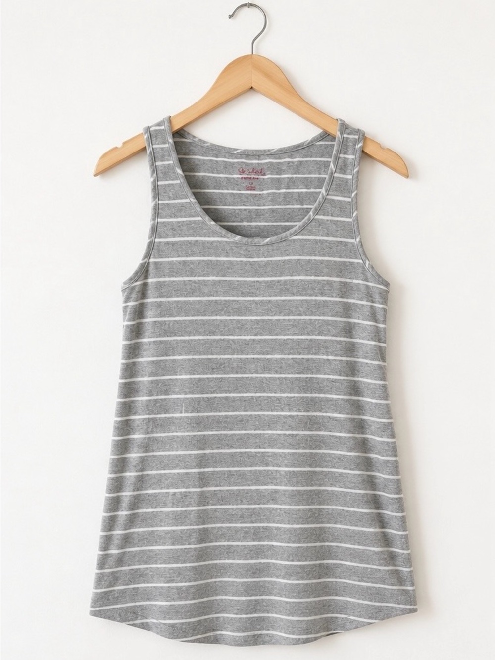 Ingrid & Isabel Maternity Gray Striped Tank Top Size M